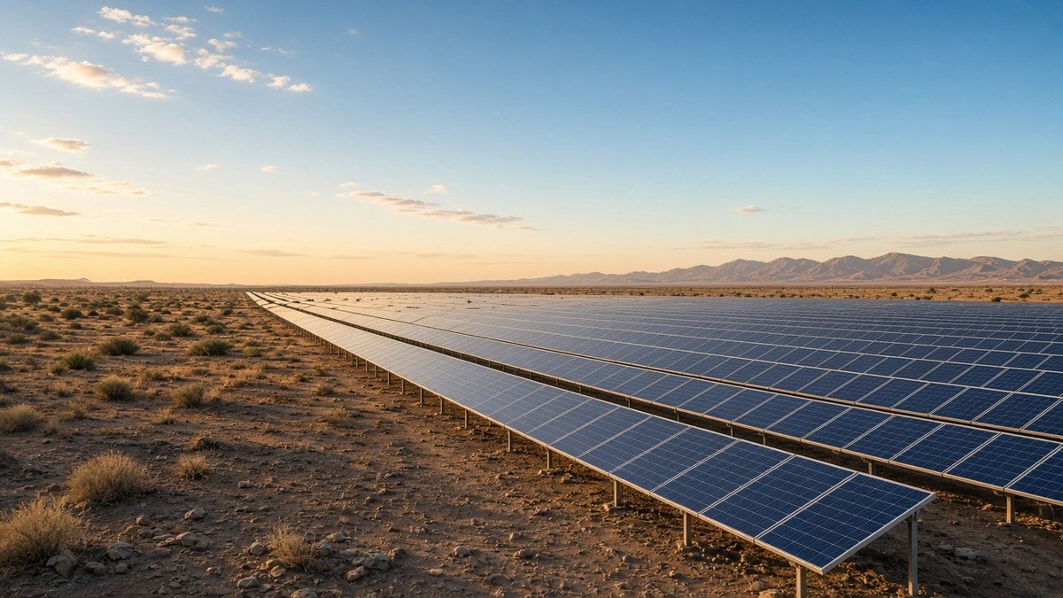 Large solar farm landscape