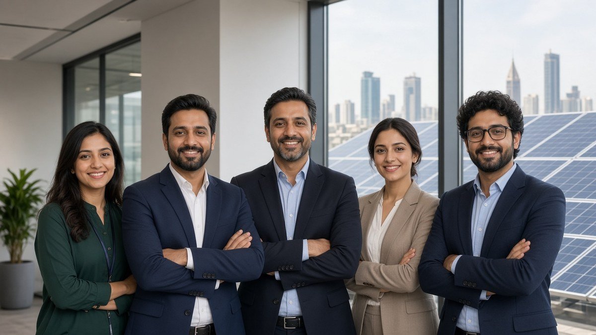 Growing business team planning climate action
