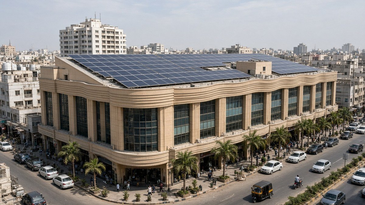 Commercial rooftop solar installation